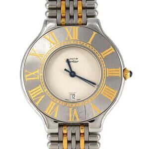Cartier Must 21 Date Two-tone Stainless Steel and Yellow Gold Quartz Watch